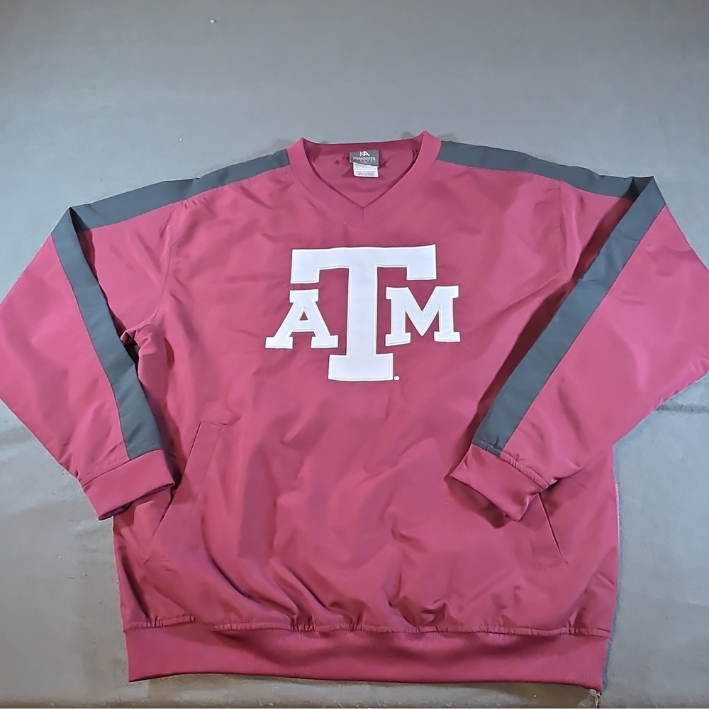 Knights Apparel Texas A&M Aggies Pullover Windbreaker Jacket Maroon Gray M